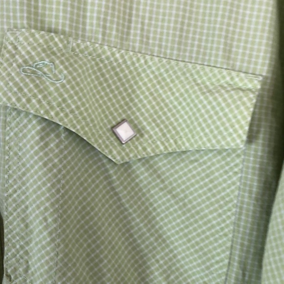 Men’s green pearl snap button up Resistol rode gear - Picture 5 of 15
